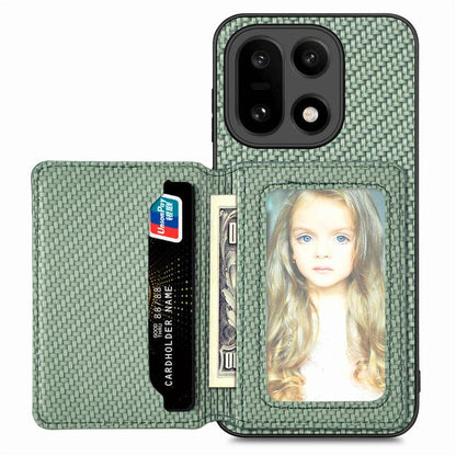 Carbon Fiber Magnetic Card Bag Phone Case, For OnePlus 15, For OnePlus 13