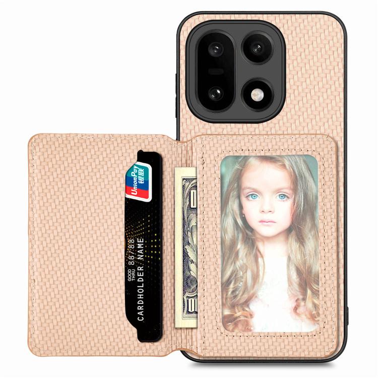 Carbon Fiber Magnetic Card Bag Phone Case, For OnePlus 15, For OnePlus 13