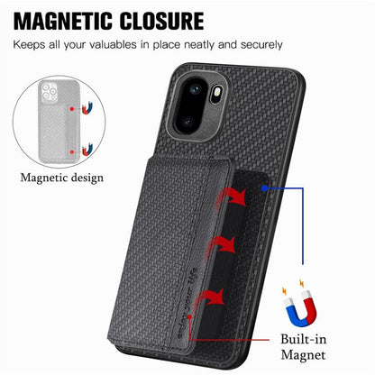 Carbon Fiber Magnetic Card Bag Phone Case, For OnePlus Ace 6 / 6T / 15R, For OnePlus 15, For OnePlus 13