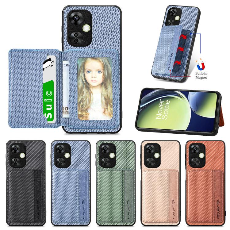 Carbon Fiber Magnetic Card Bag Phone Case, For OnePlus Ace 6 / 6T / 15R, For OnePlus 15, For OnePlus 13