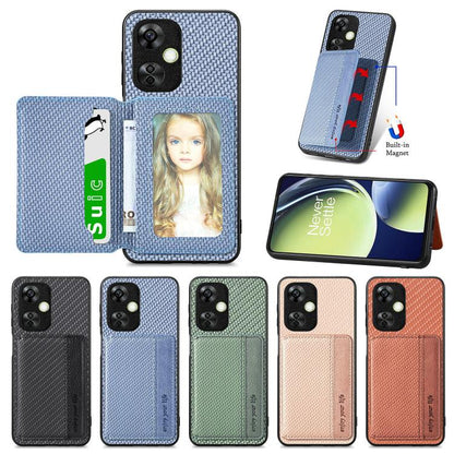 Carbon Fiber Magnetic Card Bag Phone Case, For OnePlus Ace 6 / 6T / 15R, For OnePlus 15, For OnePlus 13