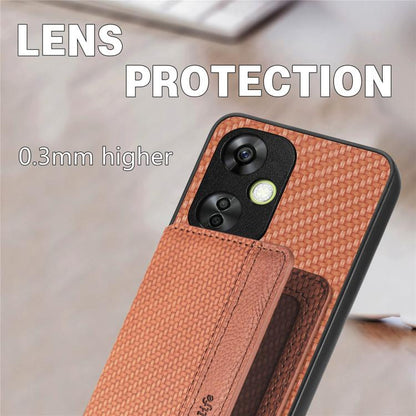 Carbon Fiber Magnetic Card Bag Phone Case, For OnePlus 15, For OnePlus 13