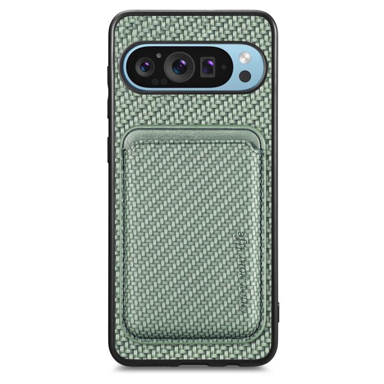 Carbon Fiber Leather Card Magsafe Phone Case, For Google Pixel 9 Pro XL, For Google Pixel 10 / 10 Pro, For Google Pixel 9 / 9 Pro, For Google Pixel 9a