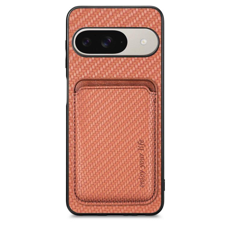 Carbon Fiber Leather Card Magsafe Phone Case, For Google Pixel 9 Pro XL, For Google Pixel 10 / 10 Pro, For Google Pixel 9 / 9 Pro, For Google Pixel 9a
