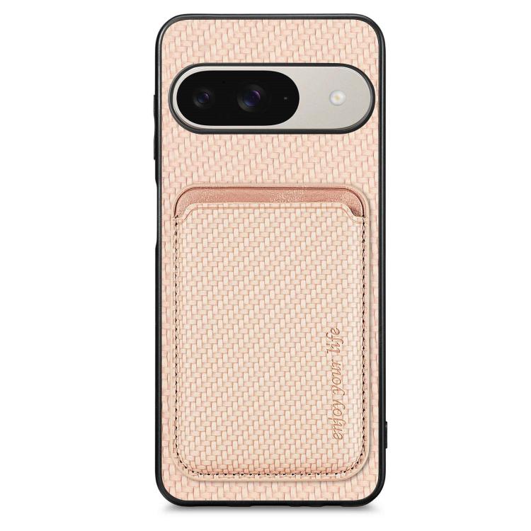 Carbon Fiber Leather Card Magsafe Phone Case, For Google Pixel 9 Pro XL, For Google Pixel 10 / 10 Pro, For Google Pixel 9 / 9 Pro, For Google Pixel 9a
