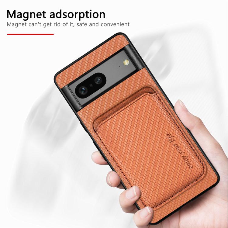 Carbon Fiber Leather Card Magsafe Phone Case, For Google Pixel 9 Pro XL, For Google Pixel 10 / 10 Pro, For Google Pixel 9 / 9 Pro, For Google Pixel 9a