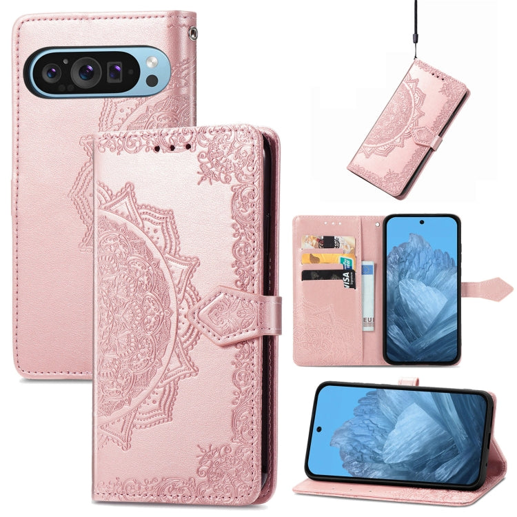 Mandala Flower Embossed Leather Phone Case