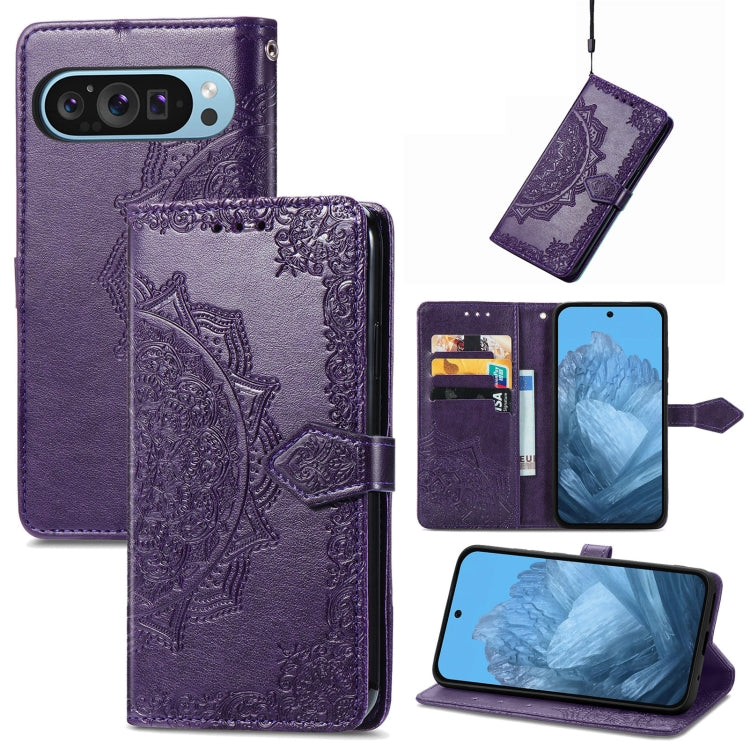 Mandala Flower Embossed Leather Phone Case