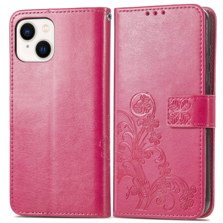 Four-leaf Clasp Embossed Buckle Leather Phone Case