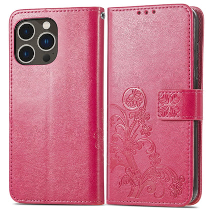 Four-leaf Clasp Embossed Buckle Leather Phone Case