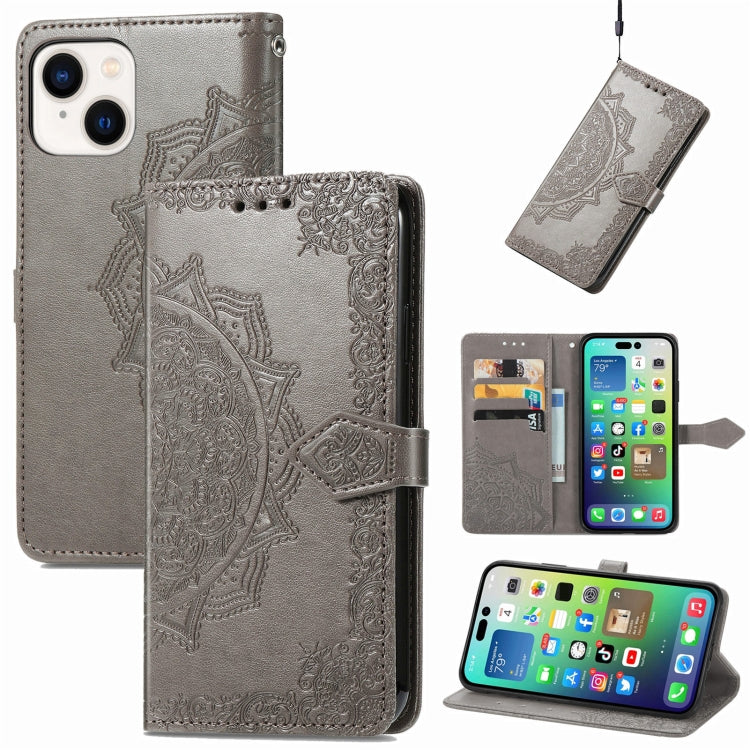 Mandala Flower Embossed Leather Phone Case