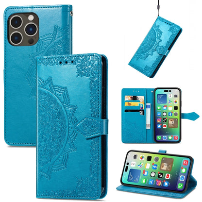 Mandala Flower Embossed Leather Phone Case