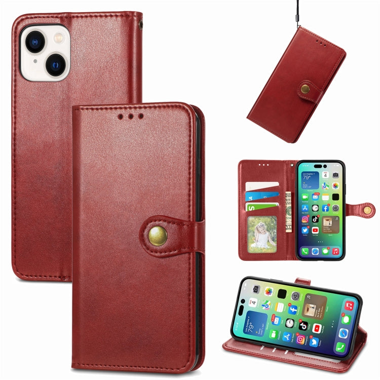 Retro Solid Color Buckle Leather Phone Case