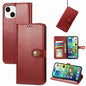 Retro Solid Color Buckle Leather Phone Case