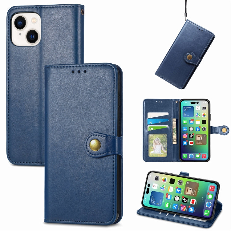 Retro Solid Color Buckle Leather Phone Case