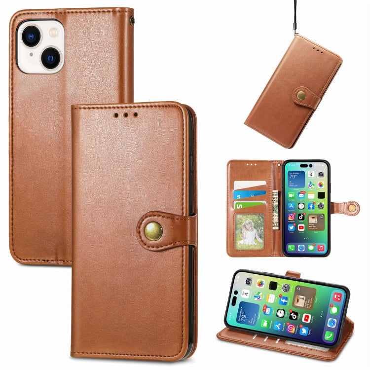Retro Solid Color Buckle Leather Phone Case, For  iPhone 15 Pro Max, For  iPhone 15 Pro, For iPhone 15 Plus, For iPhone 15