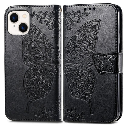 Butterfly Love Flower Embossed Leather Phone Case