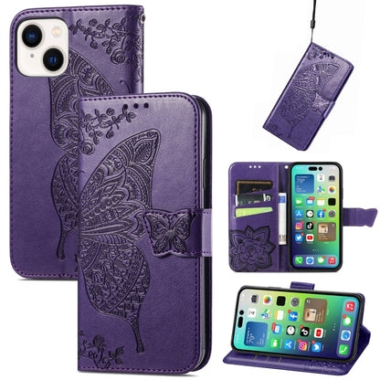 Butterfly Love Flower Embossed Leather Phone Case