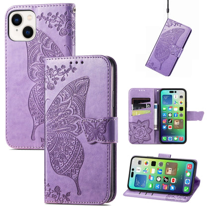 Butterfly Love Flower Embossed Leather Phone Case