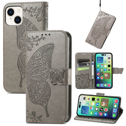 Butterfly Love Flower Embossed Leather Phone Case