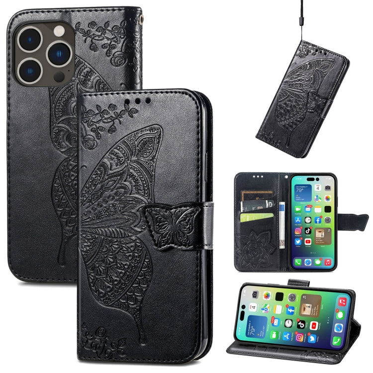 Butterfly Love Flower Embossed Leather Phone Case