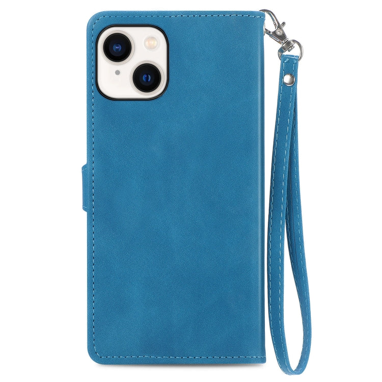 Embossed Flower Zipper Leather Phone Case