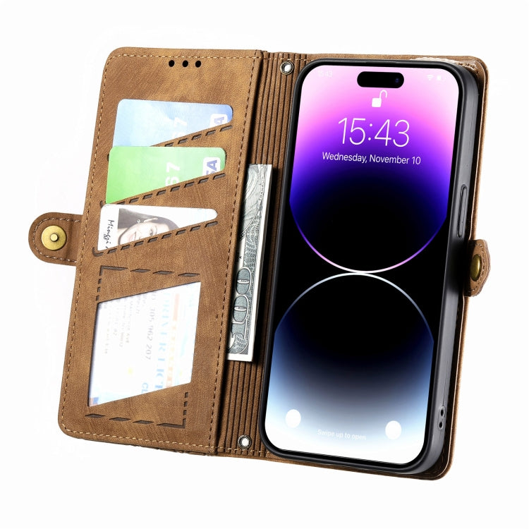 Geometric Zipper Wallet Side Buckle Leather Phone Case, For iPhone 13, For iPhone 12 / 12 Pro, For iPhone 12 Pro Max, For iPhone 11 Pro Max