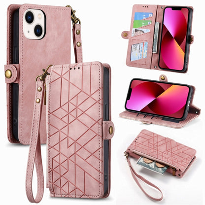 Geometric Zipper Wallet Side Buckle Leather Phone Case, For iPhone 13, For iPhone 12 / 12 Pro, For iPhone 12 Pro Max, For iPhone 11 Pro Max