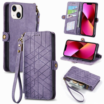 Geometric Zipper Wallet Side Buckle Leather Phone Case, For iPhone 13, For iPhone 12 / 12 Pro, For iPhone 12 Pro Max, For iPhone 11 Pro Max