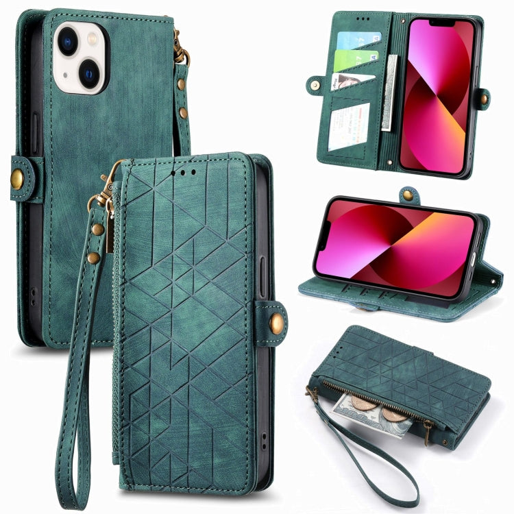 Geometric Zipper Wallet Side Buckle Leather Phone Case, For iPhone 13, For iPhone 12 / 12 Pro, For iPhone 12 Pro Max, For iPhone 11 Pro Max