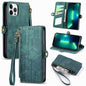 Geometric Zipper Wallet Side Buckle Leather Phone Case