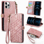 Geometric Zipper Wallet Side Buckle Leather Phone Case, For iPhone 13, For iPhone 12 / 12 Pro, For iPhone 12 Pro Max, For iPhone 11 Pro Max