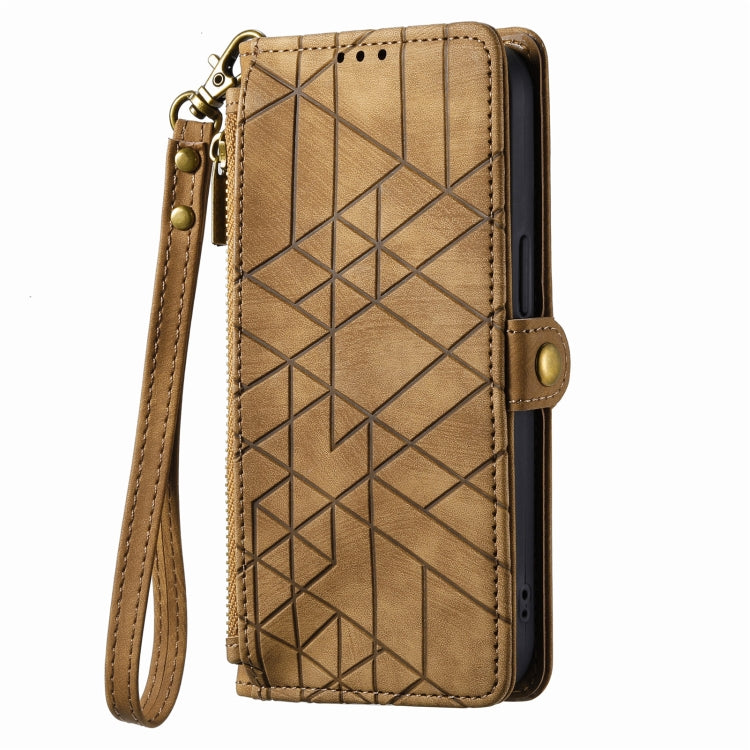 Geometric Zipper Wallet Side Buckle Leather Phone Case, For iPhone 11, For iPhone 11 Pro, For iPhone XR, For iPhone XS Max