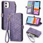 Geometric Zipper Wallet Side Buckle Leather Phone Case, For iPhone 11, For iPhone 11 Pro, For iPhone X / XS, For iPhone XR