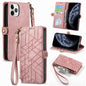 Geometric Zipper Wallet Side Buckle Leather Phone Case, For iPhone 11, For iPhone 11 Pro, For iPhone XR, For iPhone XS Max