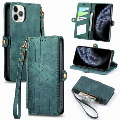 Geometric Zipper Wallet Side Buckle Leather Phone Case, For iPhone 11, For iPhone 11 Pro, For iPhone X / XS, For iPhone XR