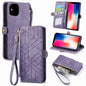 Geometric Zipper Wallet Side Buckle Leather Phone Case, For iPhone 11, For iPhone 11 Pro, For iPhone X / XS, For iPhone XR