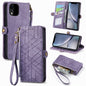 Geometric Zipper Wallet Side Buckle Leather Phone Case, For iPhone 11, For iPhone 11 Pro, For iPhone XR, For iPhone XS Max