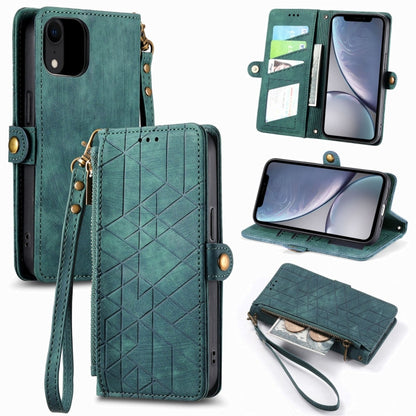Geometric Zipper Wallet Side Buckle Leather Phone Case, For iPhone 11, For iPhone 11 Pro, For iPhone X / XS, For iPhone XR