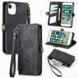 Geometric Zipper Wallet Side Buckle Leather Phone Case