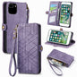 Geometric Zipper Wallet Side Buckle Leather Phone Case, For iPhone 7 Plus / 8 Plus, For iPhone 6 Plus / 6s Plus, For iPhone 6 / 6s