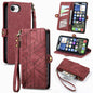 Geometric Zipper Wallet Side Buckle Leather Phone Case, For iPhone 16e, For iPhone 16 Pro Max, For iPhone 16 Pro, For iPhone 16 Plus