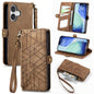 Geometric Zipper Wallet Side Buckle Leather Phone Case, For iPhone 18 Pro / 17 Pro, For iPhone 18 Pro Max / 17 Pro Max, For iPhone 17e / 16e, For iPhone 17