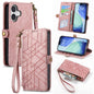 Geometric Zipper Wallet Side Buckle Leather Phone Case, For iPhone 17e / 16e, For iPhone 17 Pro Max, For iPhone 17 Pro, For iPhone 17