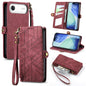 Geometric Zipper Wallet Side Buckle Leather Phone Case, For iPhone Air, For iPhone 16 Pro Max, For iPhone 16 Pro, For iPhone 16 Plus