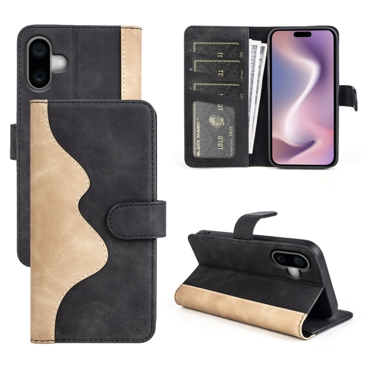 Stitching Horizontal Flip Leather Phone Case, For iPhone 16 Pro, For iPhone 16 Plus, For iPhone 16, For iPhone 15 Pro Max