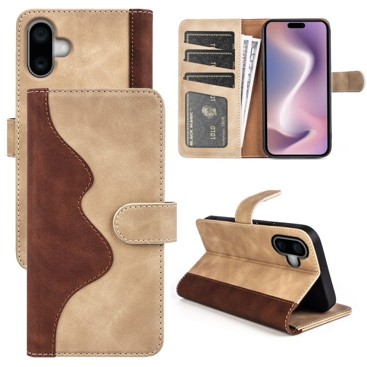 Stitching Horizontal Flip Leather Phone Case, For iPhone 16 Pro, For iPhone 16 Plus, For iPhone 16, For iPhone 15 Pro Max