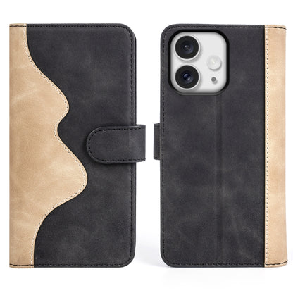 Stitching Horizontal Flip Leather Phone Case, For iPhone 16 Pro, For iPhone 16 Plus, For iPhone 16, For iPhone 15 Pro Max
