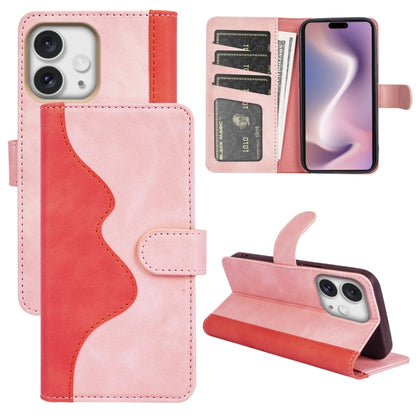 Stitching Horizontal Flip Leather Phone Case, For iPhone 16 Pro, For iPhone 16 Plus, For iPhone 16, For iPhone 15 Pro Max