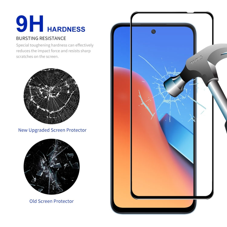 5pcs ENKAY Hat-Prince Full Glue High Aluminum-silicon Tempered Glass Film, For Xiaomi Redmi 12 4G, For Xiaomi Poco C51 4G, For Xiaomi Redmi A1+ 4G / A2+ 4G, For Xiaomi Poco C50 4G